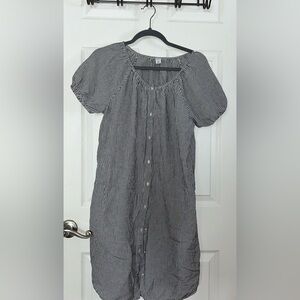 Old Navy Button Down Scoop Neck Striped Dress Medium
